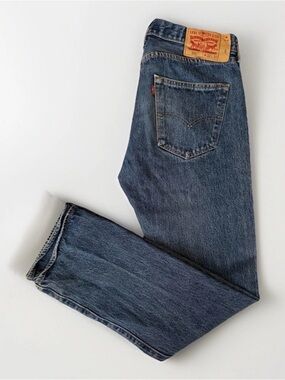 Levi’s 501 Original Fit Men’s Jeans 32x32 Blue Medium Wash Straight Leg Denim